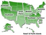 US Map of National Climate Assessment Regions