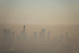 Smog over Los Angeles at sunset