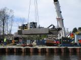 Crane Lift of Hydraulic Dredge for Placement in Pompton Lake – April 2017