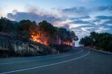 wildfire near roadway