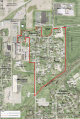 aerial view of the off-site vapor intrusion study area