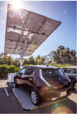 This is a photo of a solar powered power station for electric cars at Livermore Laboratory