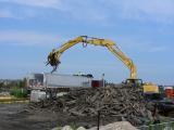 Heavy equipment cleans up a contaminated site