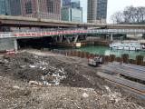 New seawall installation along the northwest corner of DuSable Park