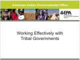 Cover slide of Working Effectively with Tribal Governments