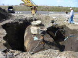 Excavating a gasoline underground storage tank on the Umatilla Indian Reservation