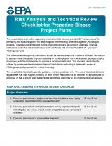 Risk Analysis and Technical Review Checklist for Preparing Biogas Project Plans
