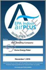 Sample of the Indoor airPLUS Certification Label