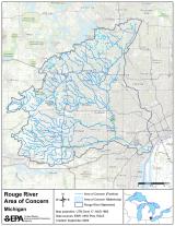 Rouge River AOC Boundary Map.