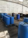 Drums filled with waste oils awaiting bulk consolidation.